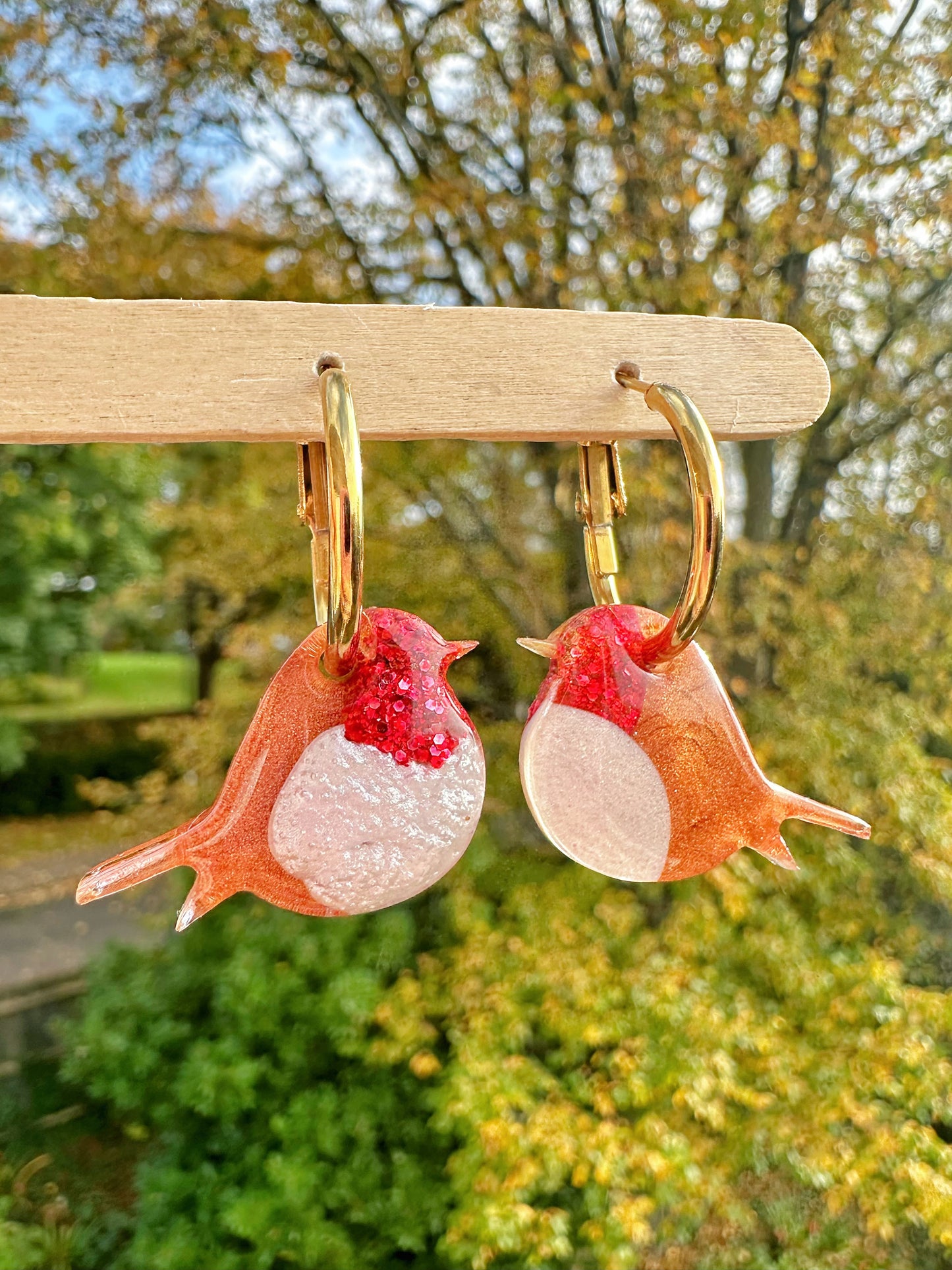 Small Predomed Robin Bird Dangly Charm Earring Mold for Hoops and Hooks