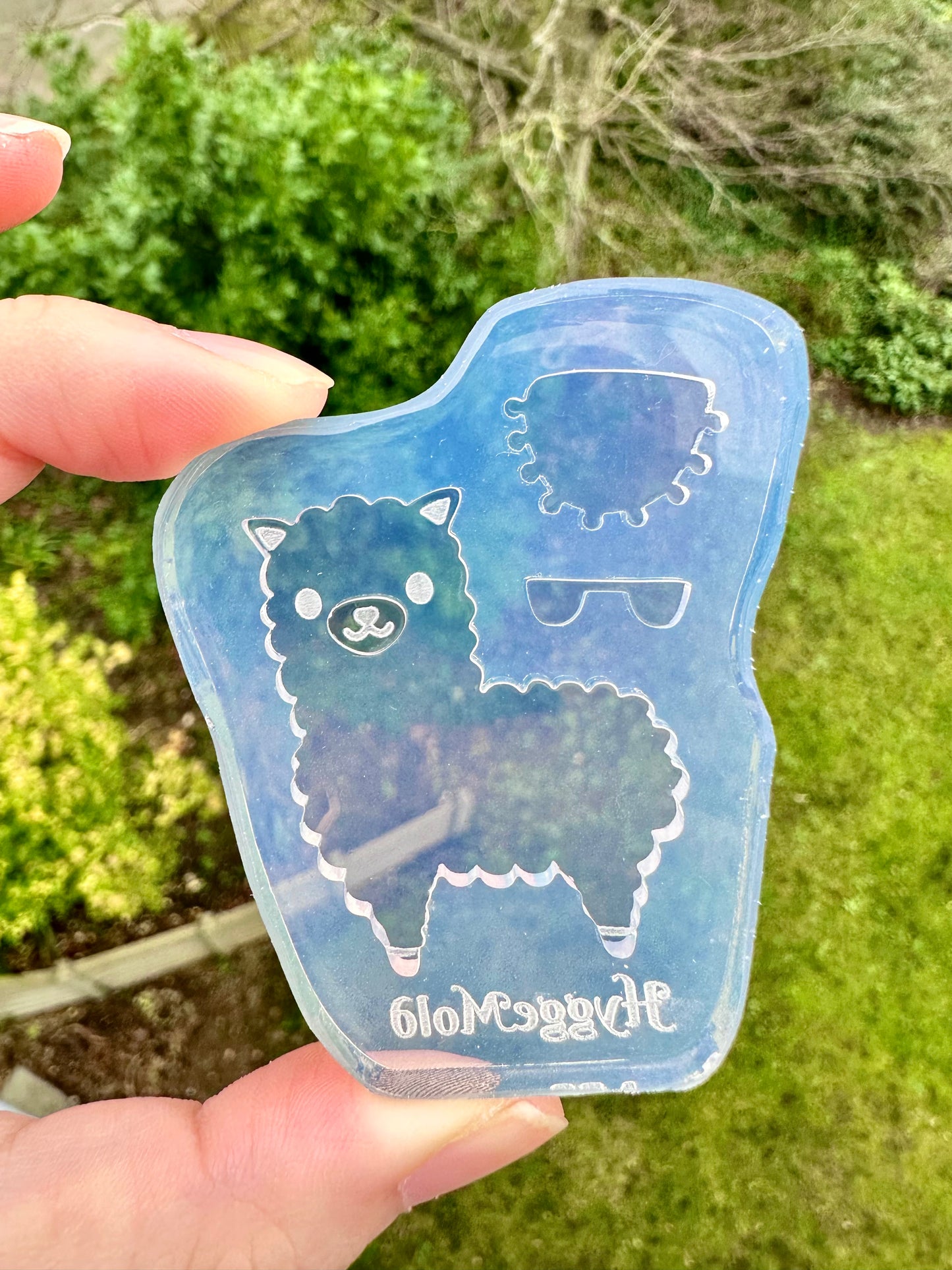 Cute Llama Brooch Mold with Sunglasses & Blanket accessories Clear Silicone Mold for Resin