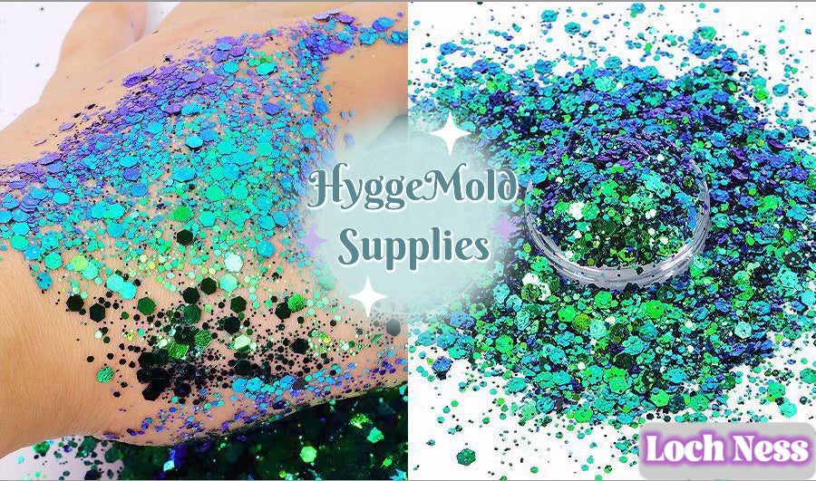 Blue and Green chunky chameleon colour changing glitter mix