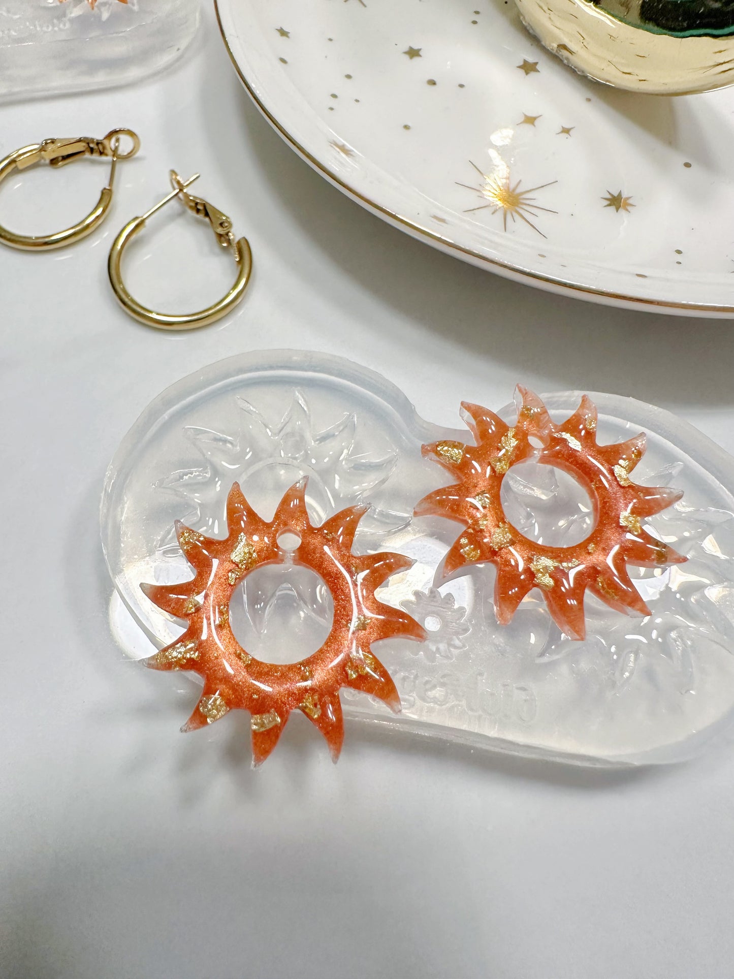 Predomed Sun Dangly Charm Earring Mold for Hoops