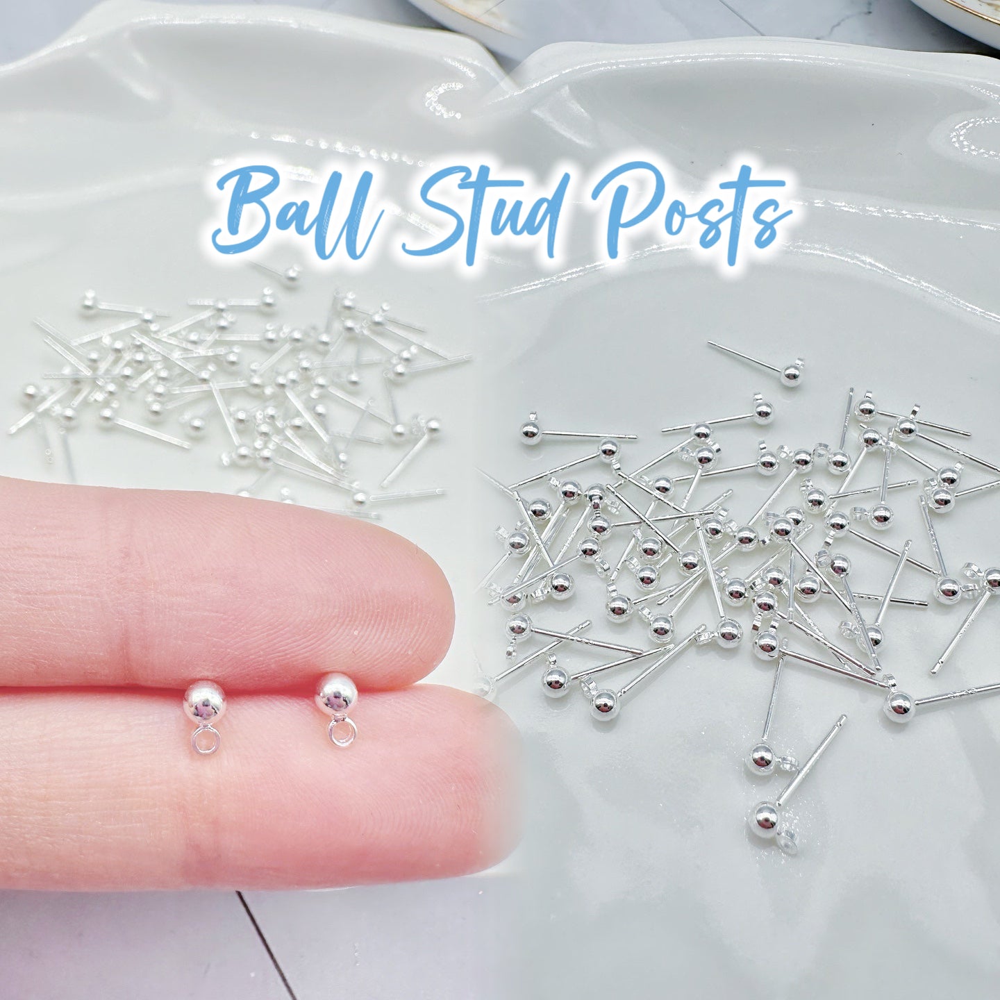 High Quality Silver Ball Shape Earring Posts