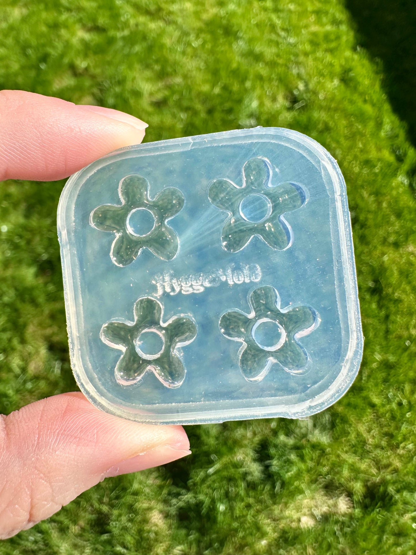 Dainty 1.6 cm Organic Open Flower Shape Hoop Spinner Earring Mold Stud Mold