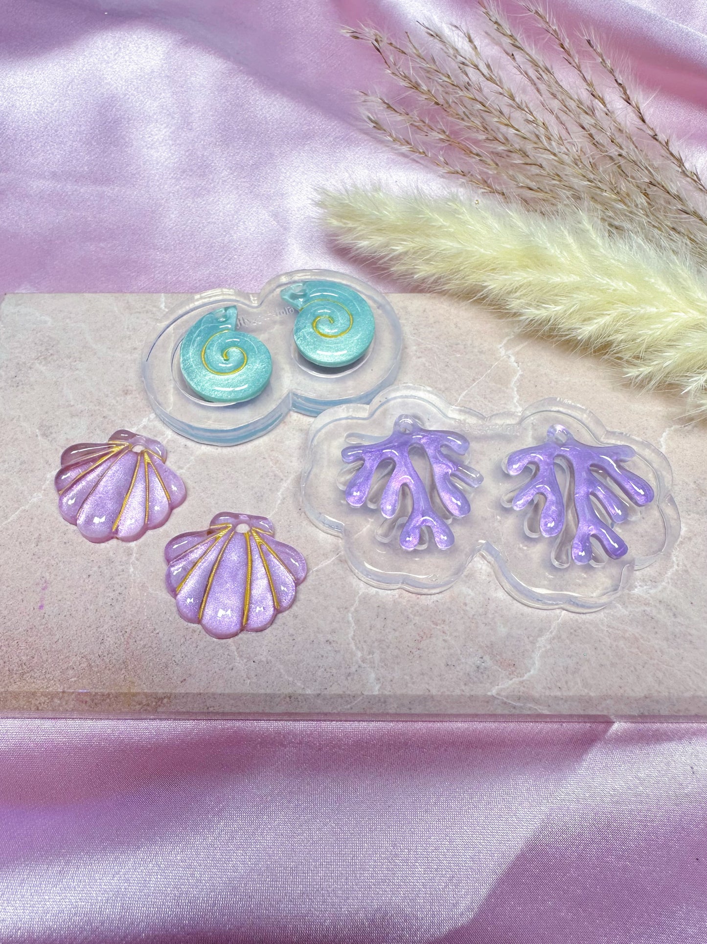 Predomed Coral Dangle Earring Mold for Hoop Charms