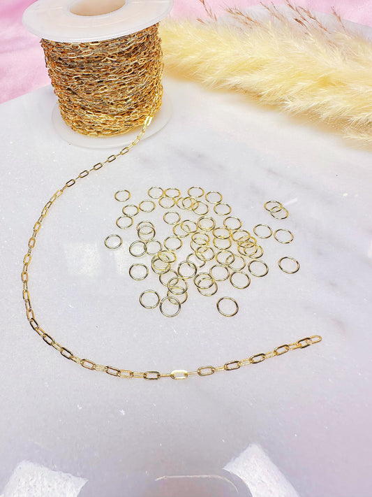 14K Gold Plated Jump Rings of Various Sizes