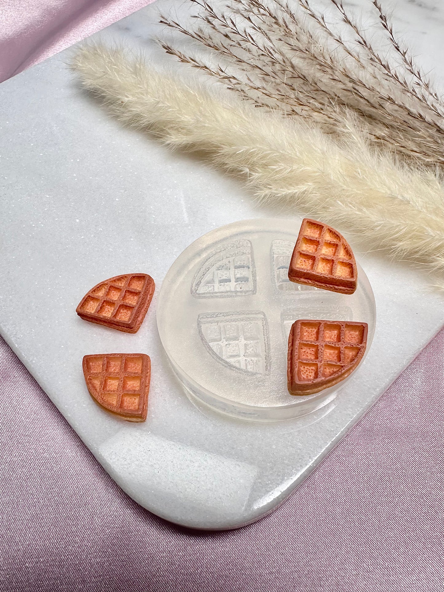 Clear silicone mold clay mold resin mold waffle earring mold