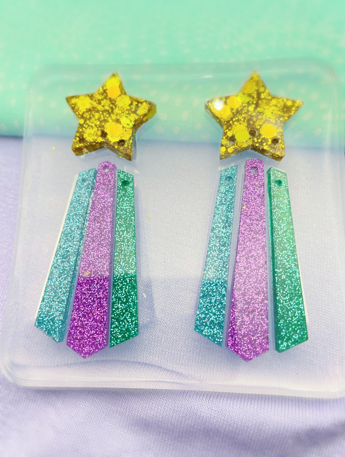 Celestial Shooting Star Resin Earring Mold Clear Silicone Mold for Resin