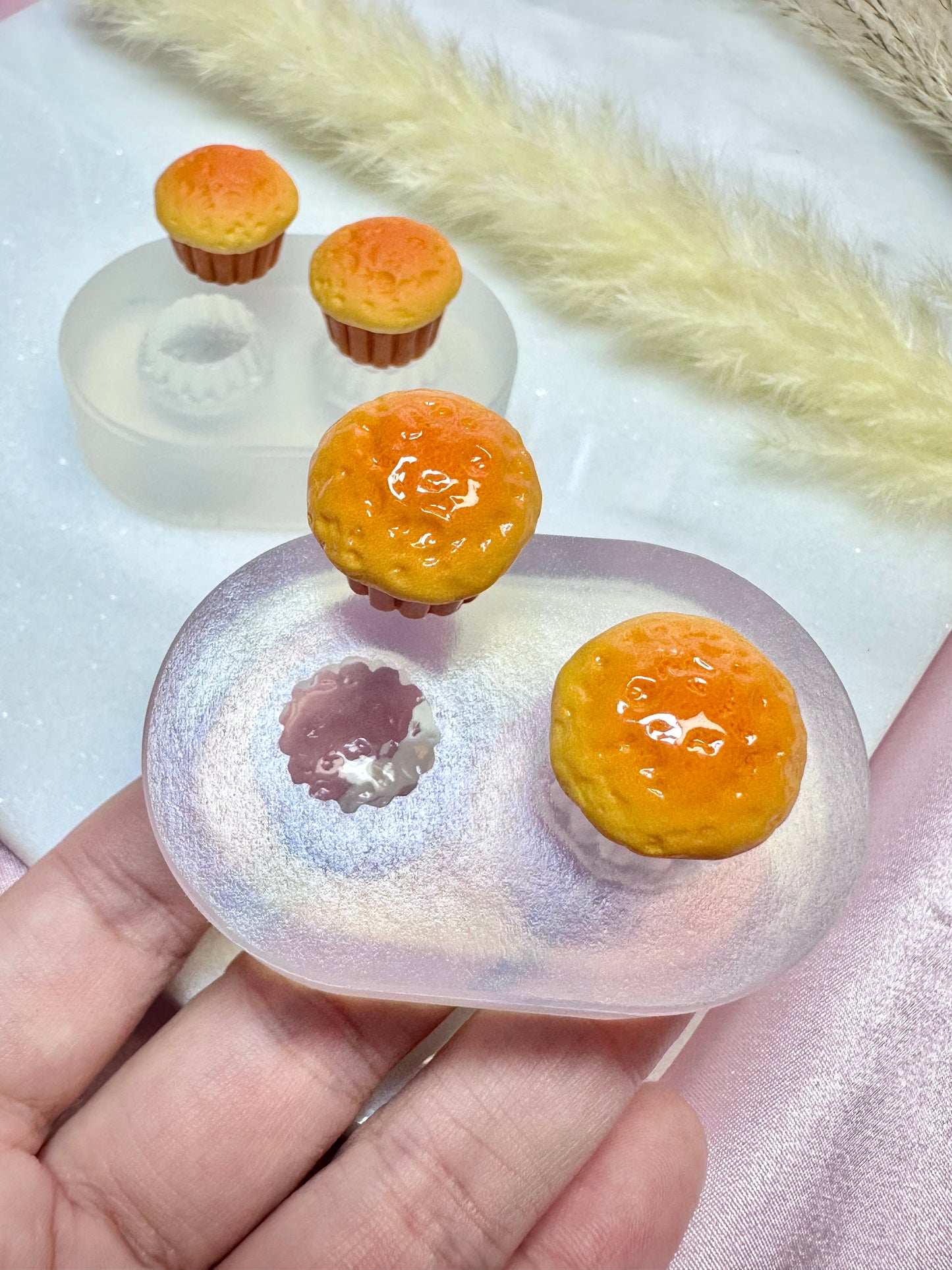 Clear Silicone Mold for Polymer Clay Resin Glossy Matte Baked Muffin Earring Mold