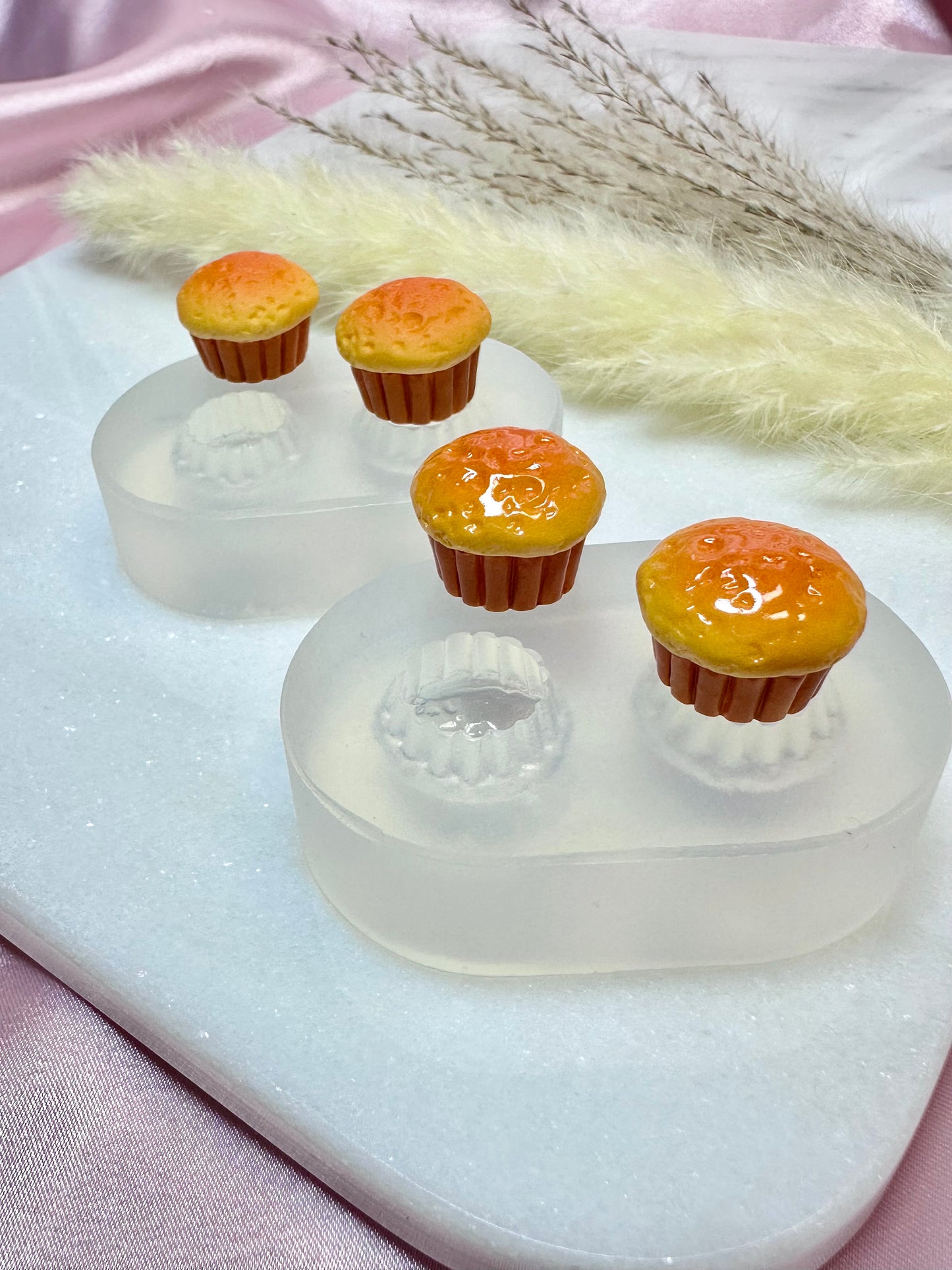 Clear Silicone Mold for Polymer Clay Resin Glossy Matte Baked Muffin Earring Mold