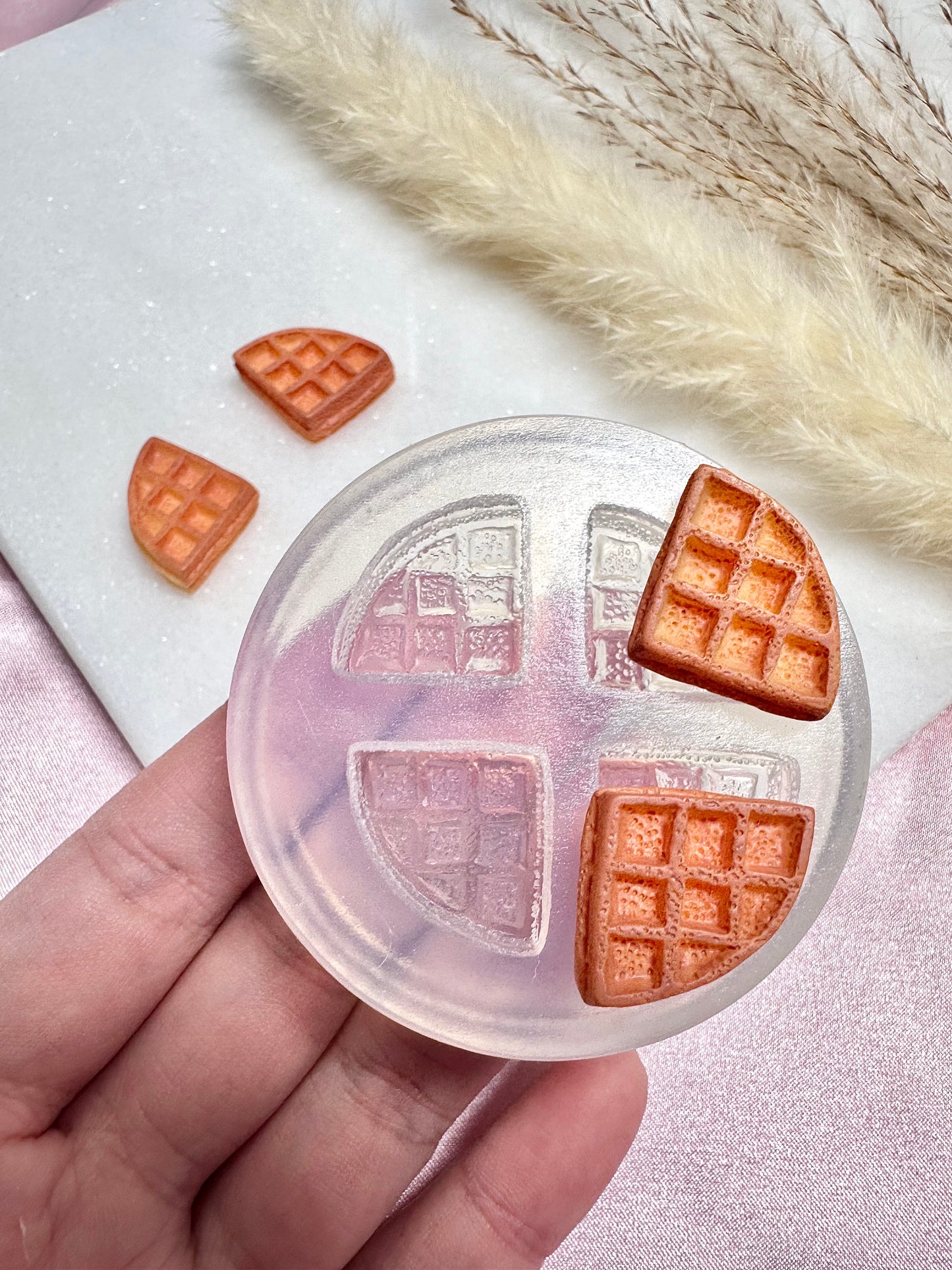 Clear silicone mold clay mold resin mold waffle earring mold