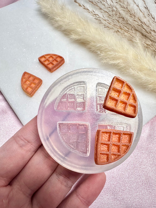 Clear silicone mold clay mold resin mold waffle earring mold