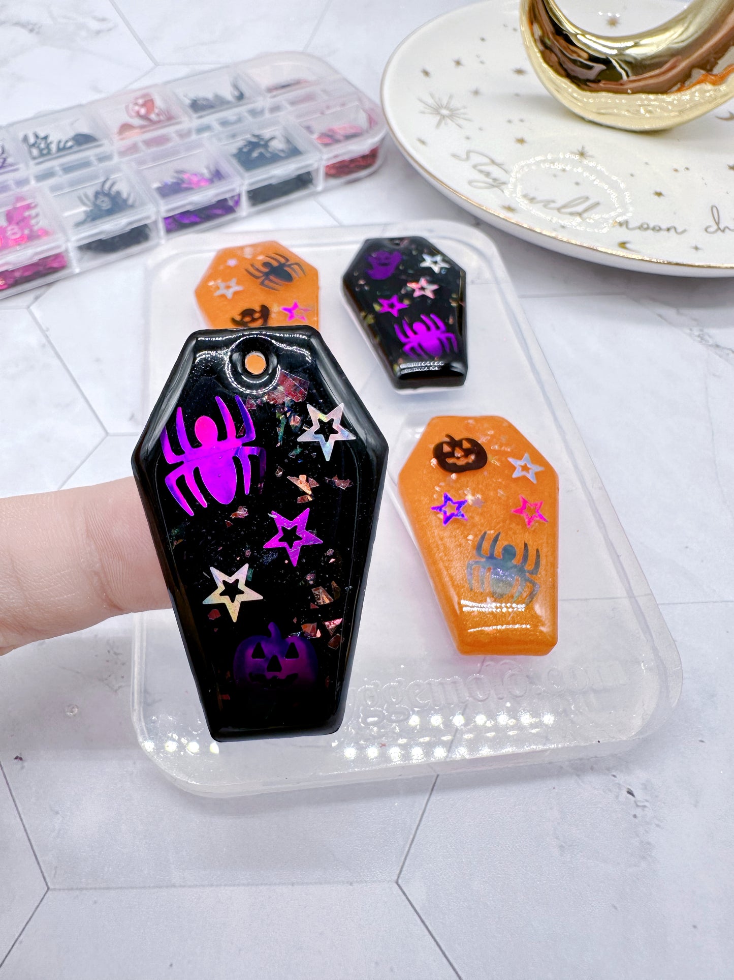 4 cm Predomed Coffin Dangle Earring Mold