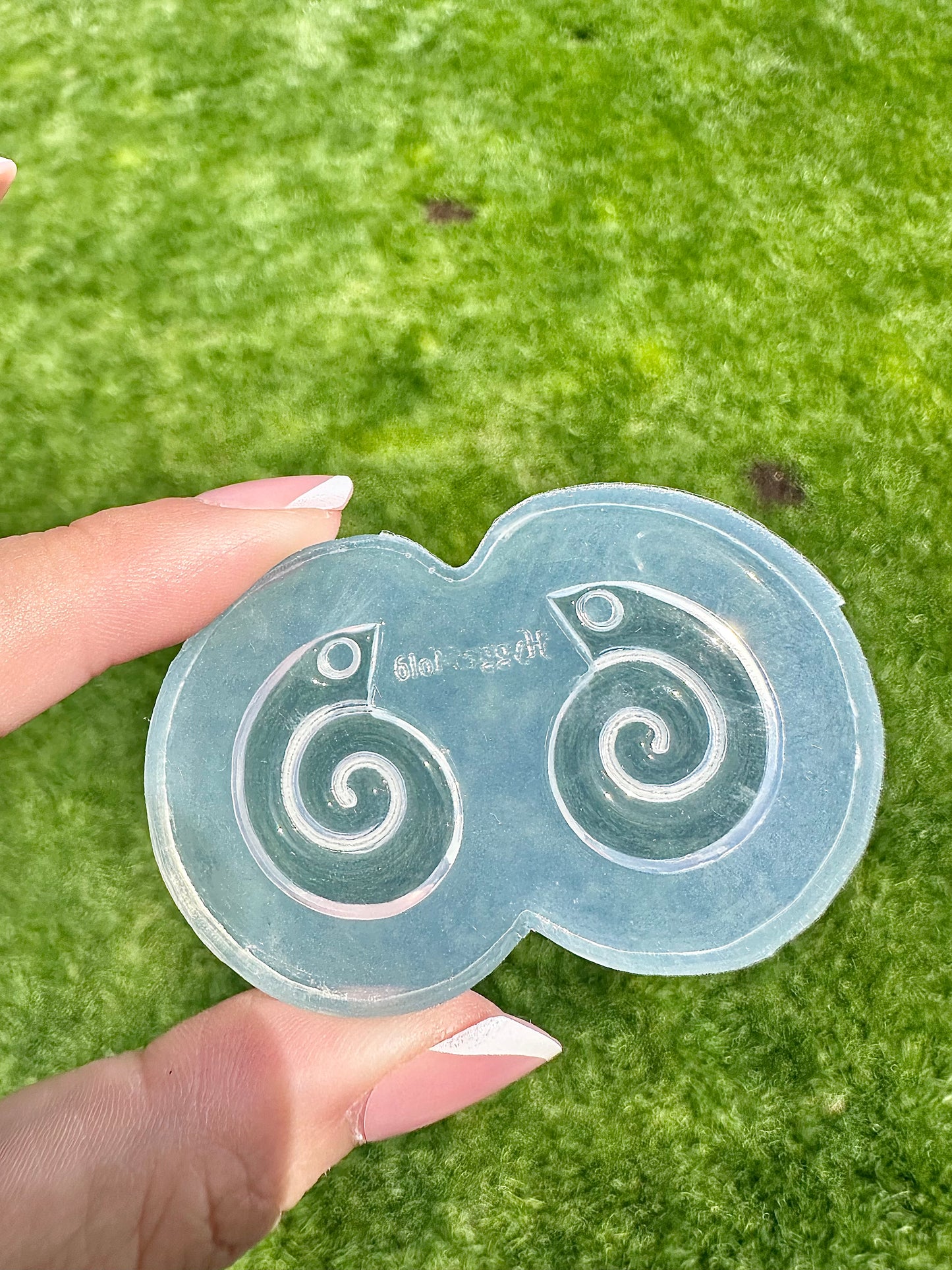 Domed Etched Nautilius Shell Dangle Earring Mold for Hoop Charms