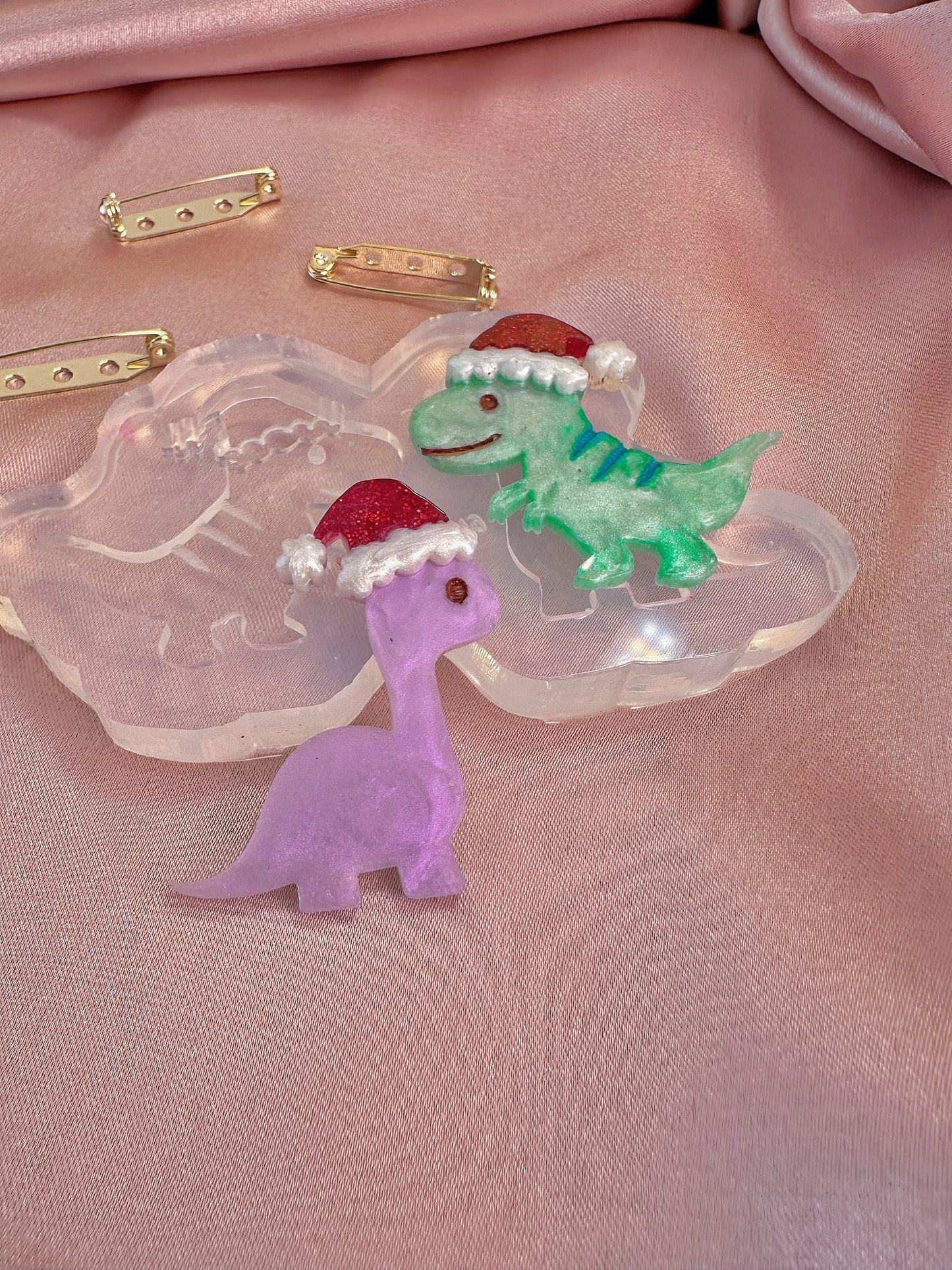 Christmas Dino Brooch Mold Set