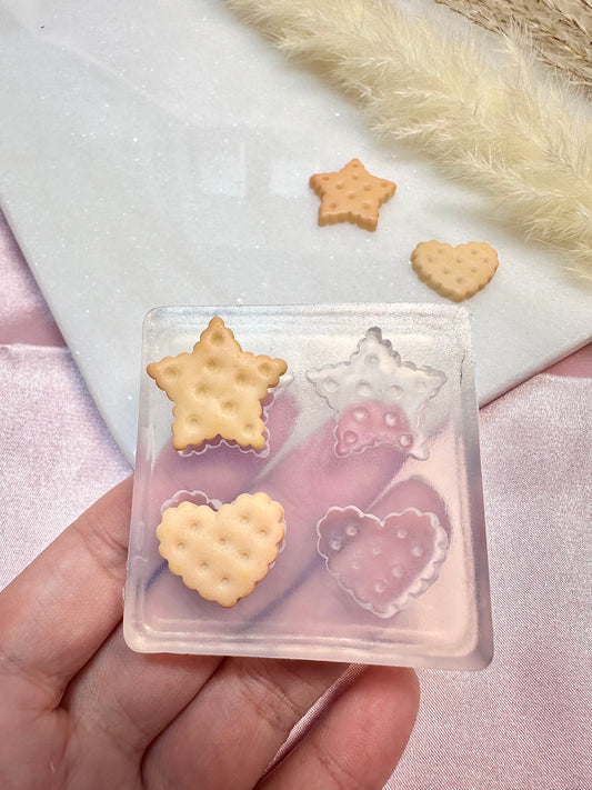 Clear silicone mold clay mold resin mold Star Heart Biscuit earring mold