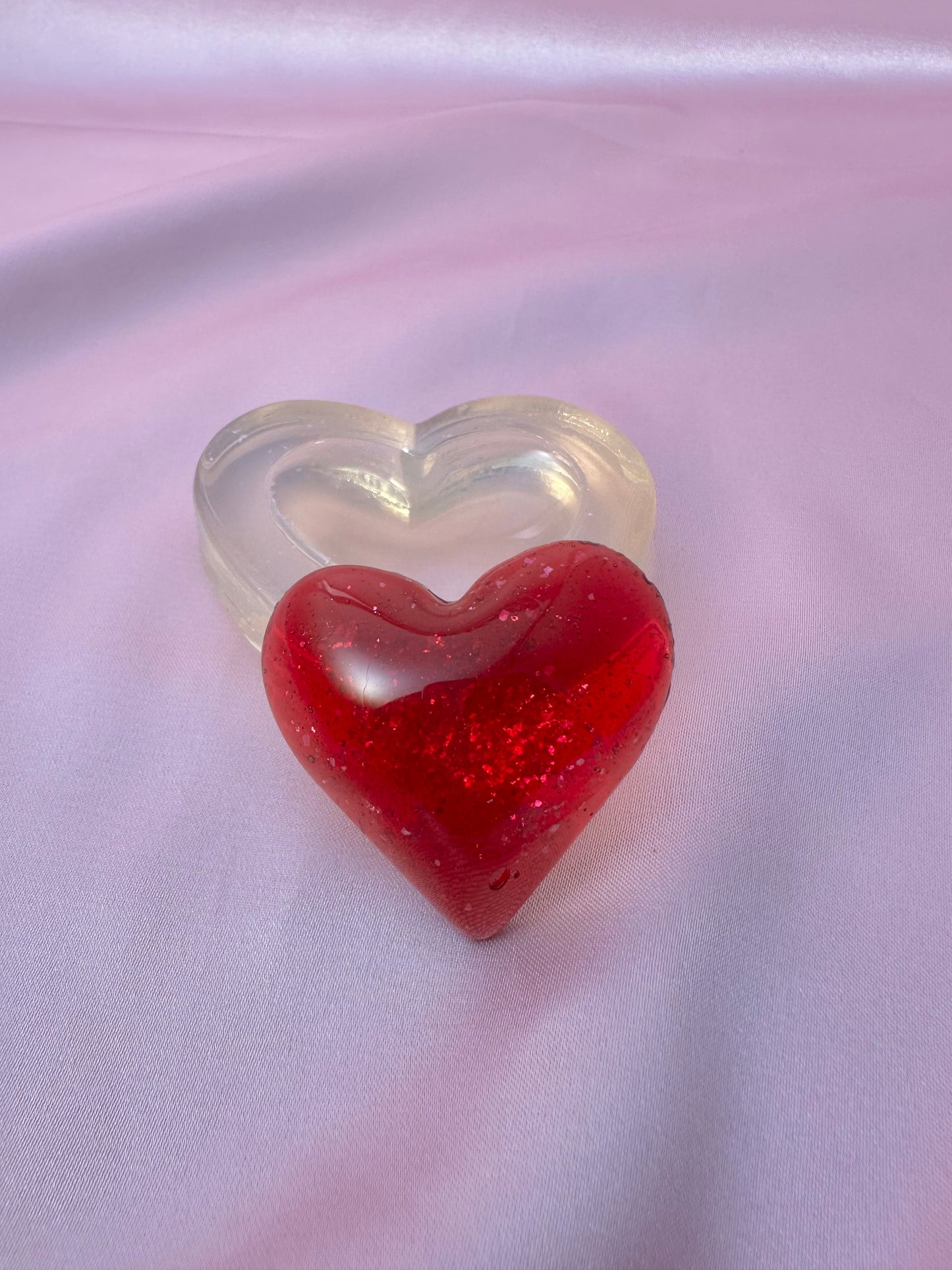 4cm Large Puffy Heart Silicone Mold for Resin Worry Stone Brooch Magnet
