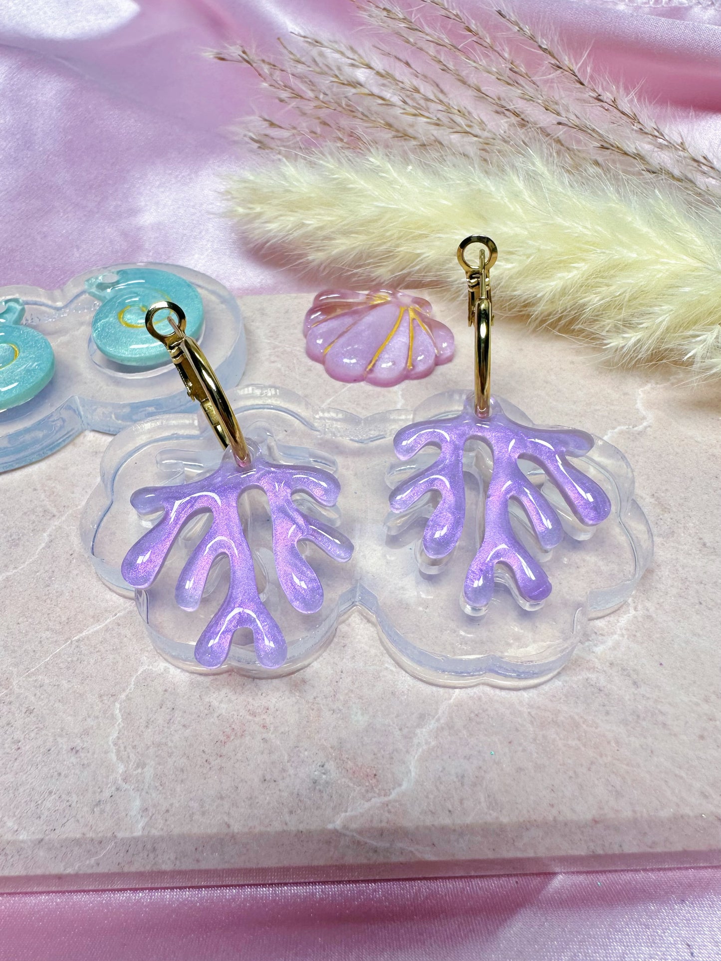 Predomed Coral Dangle Earring Mold for Hoop Charms