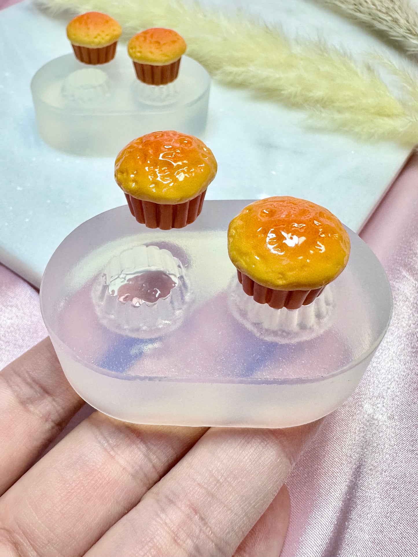 Clear Silicone Mold for Polymer Clay Resin Glossy Matte Baked Muffin Earring Mold