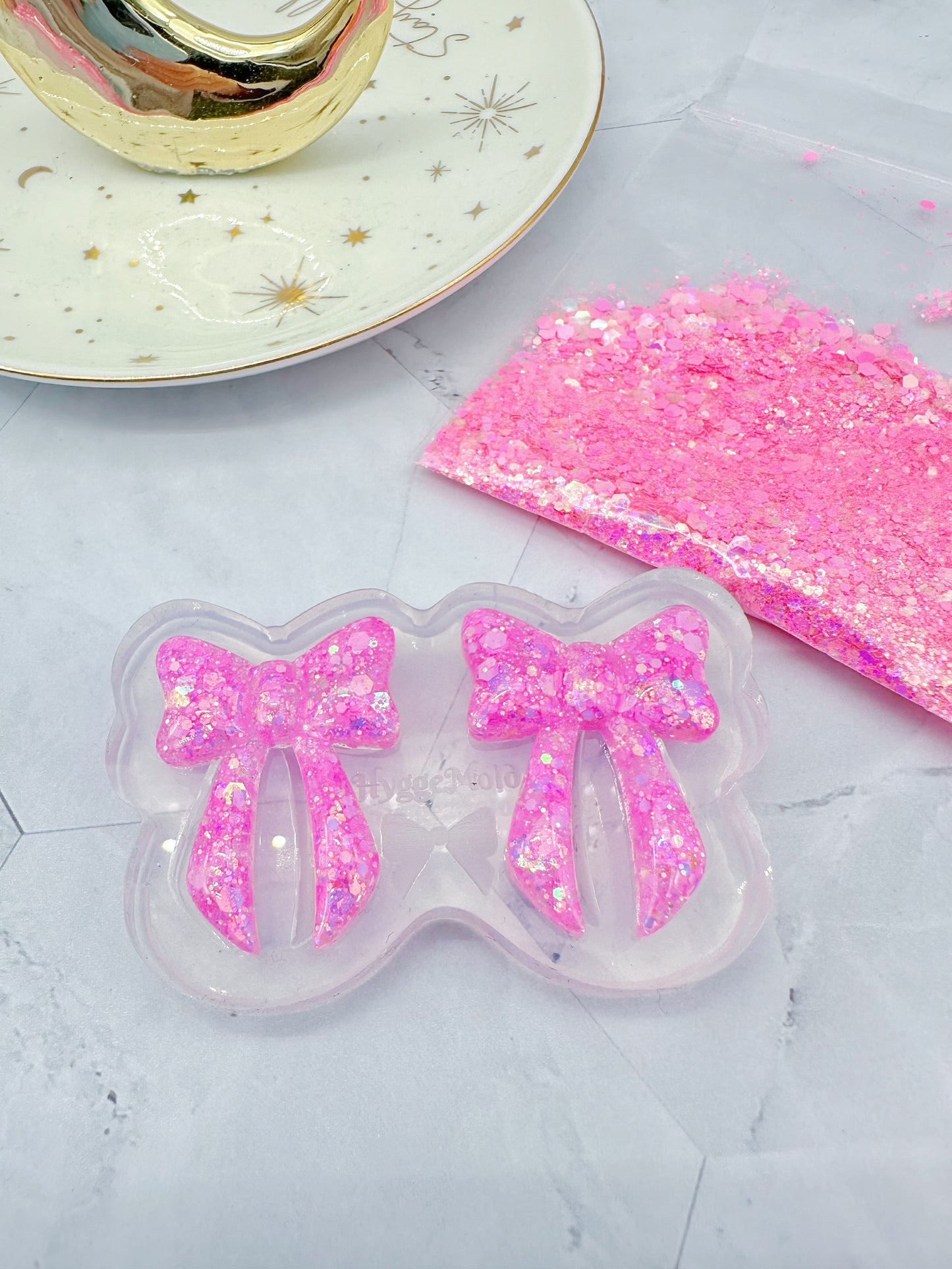 Medium 3.2cm Predomed Long Ribbon Bow Earring Mold