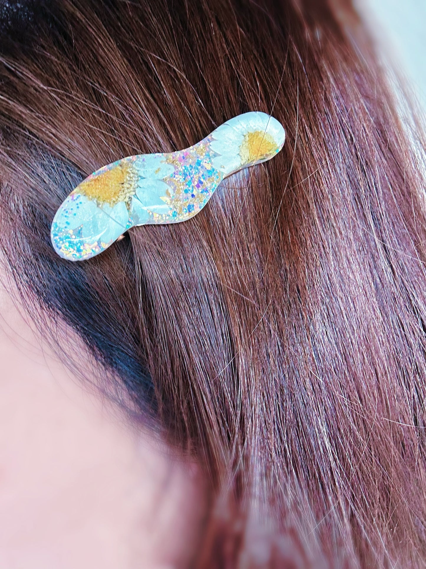 Pre domed Organic Wavy Hair Grip Mold Clear Silicone Mold for Resin Hair Clips