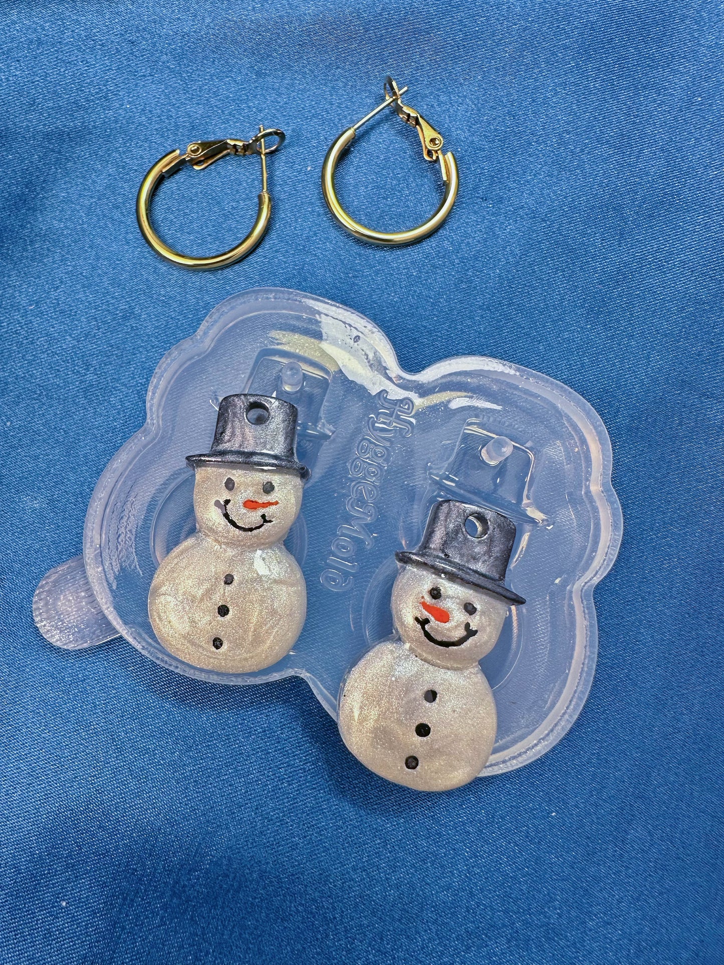 Small Predomed Snowman Dangle Earring Mold