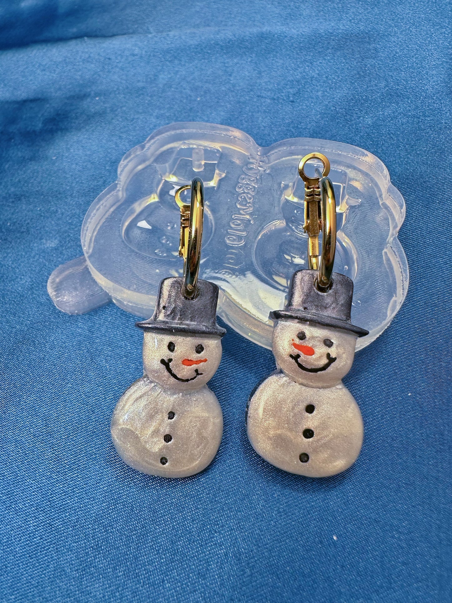 Small Predomed Snowman Dangle Earring Mold