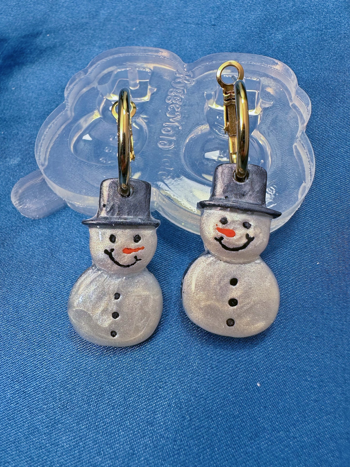 Small Predomed Snowman Dangle Earring Mold
