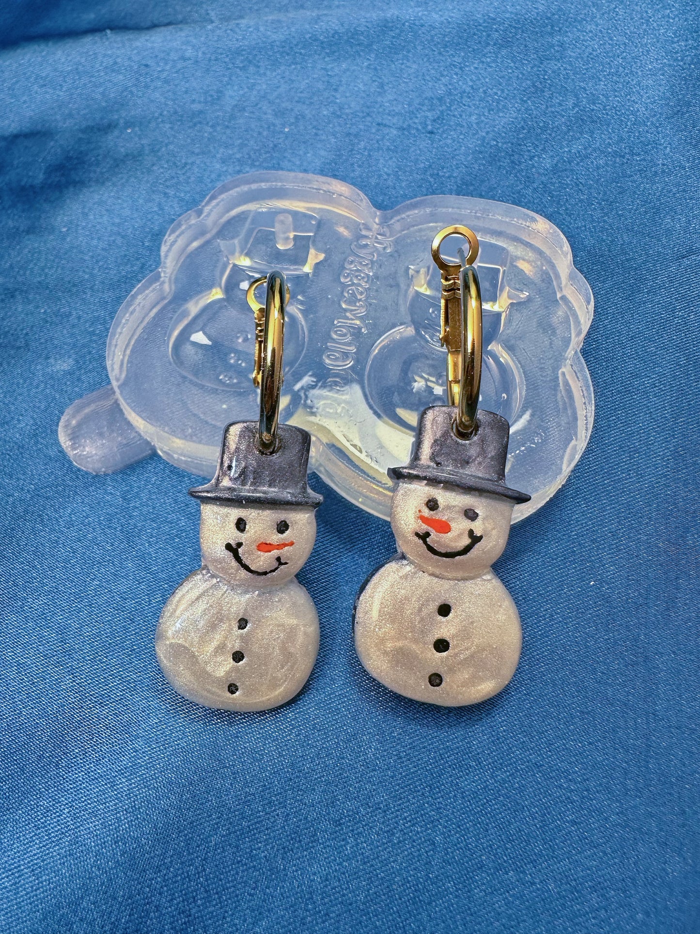 Small Predomed Snowman Dangle Earring Mold