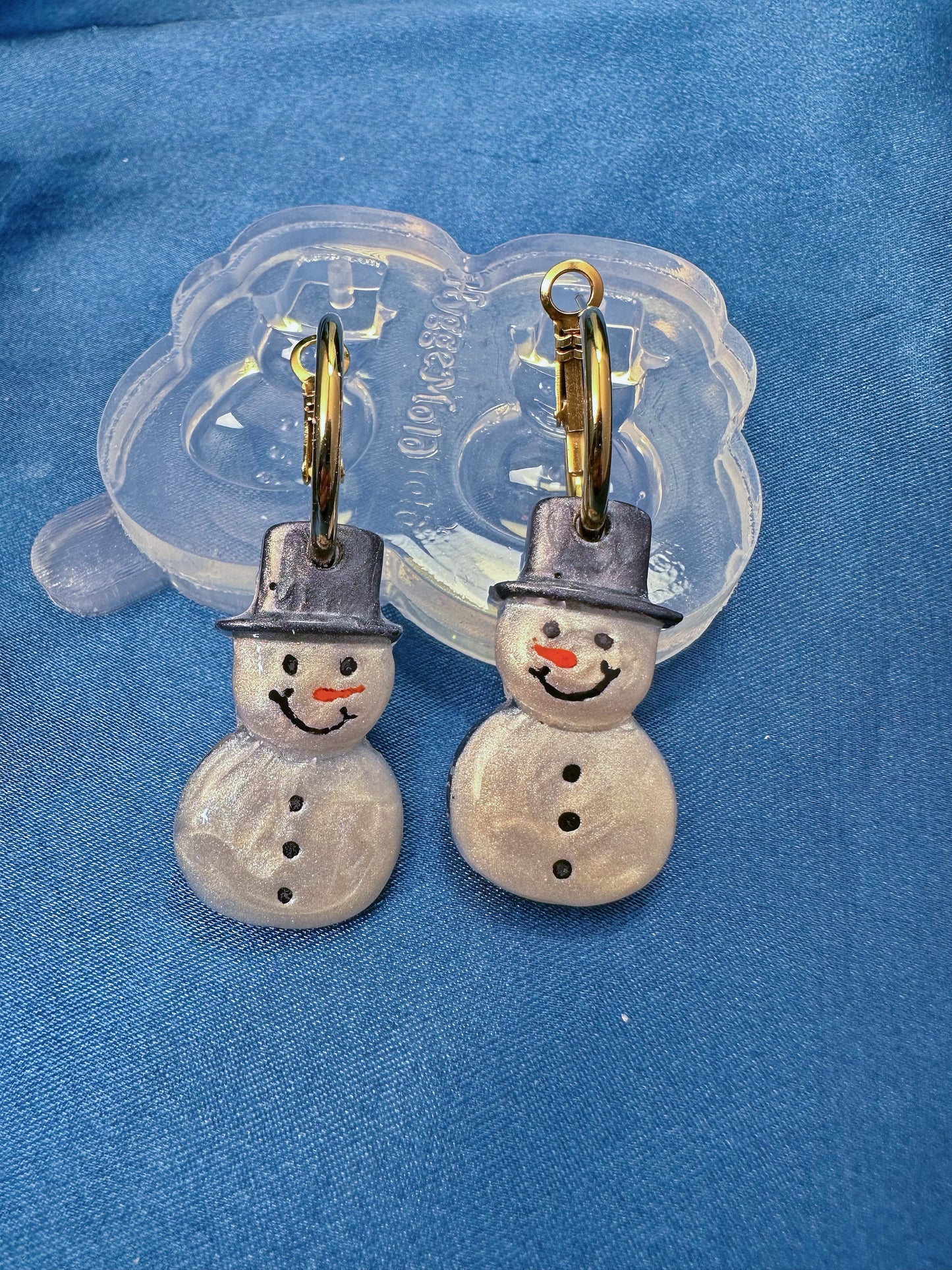 Small Predomed Snowman Dangle Earring Mold