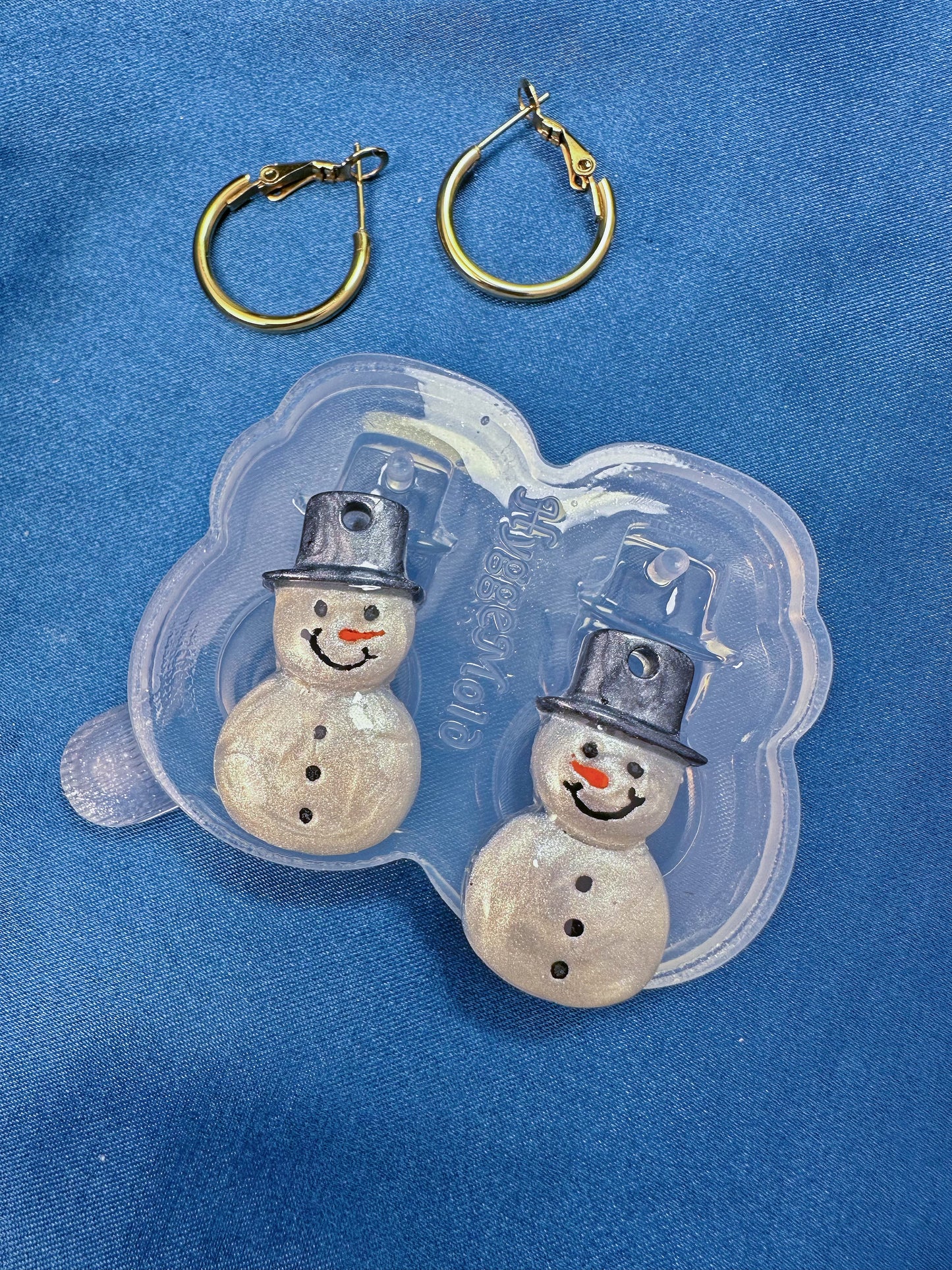 Small Predomed Snowman Dangle Earring Mold