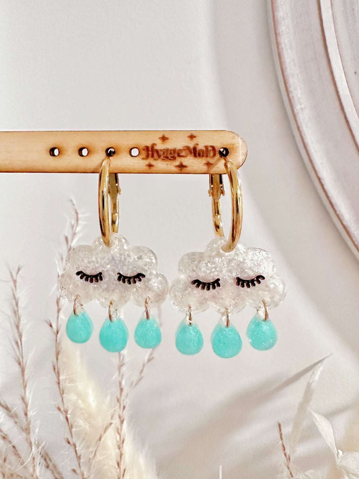 2025 Serene Sleeping Cloud Rain Drops Dangle Earring Mold for Hoops