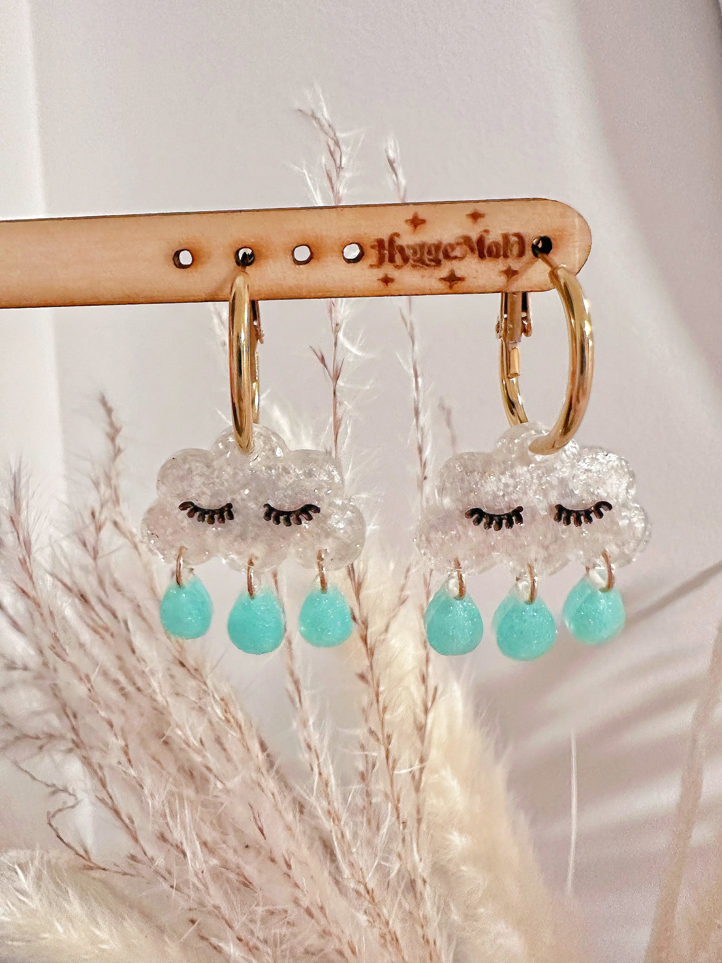 2025 Serene Sleeping Cloud Rain Drops Dangle Earring Mold for Hoops