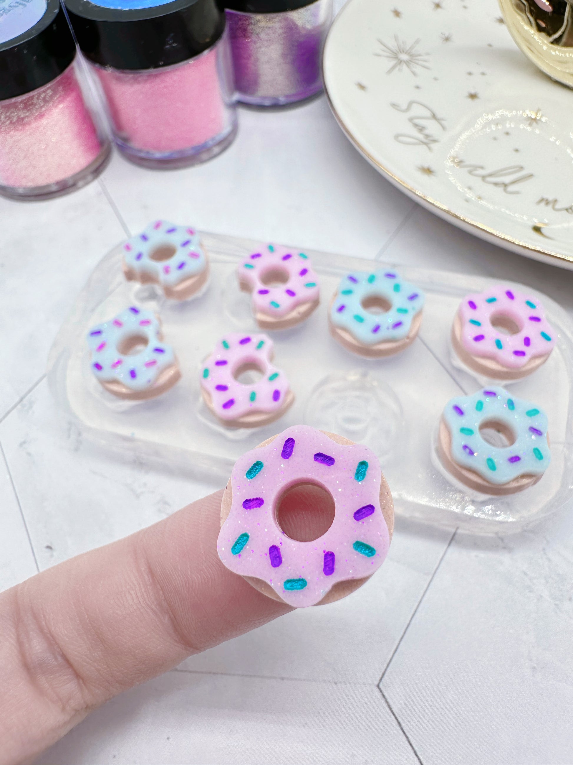 Mini Donut Stud Earring Mold for resin