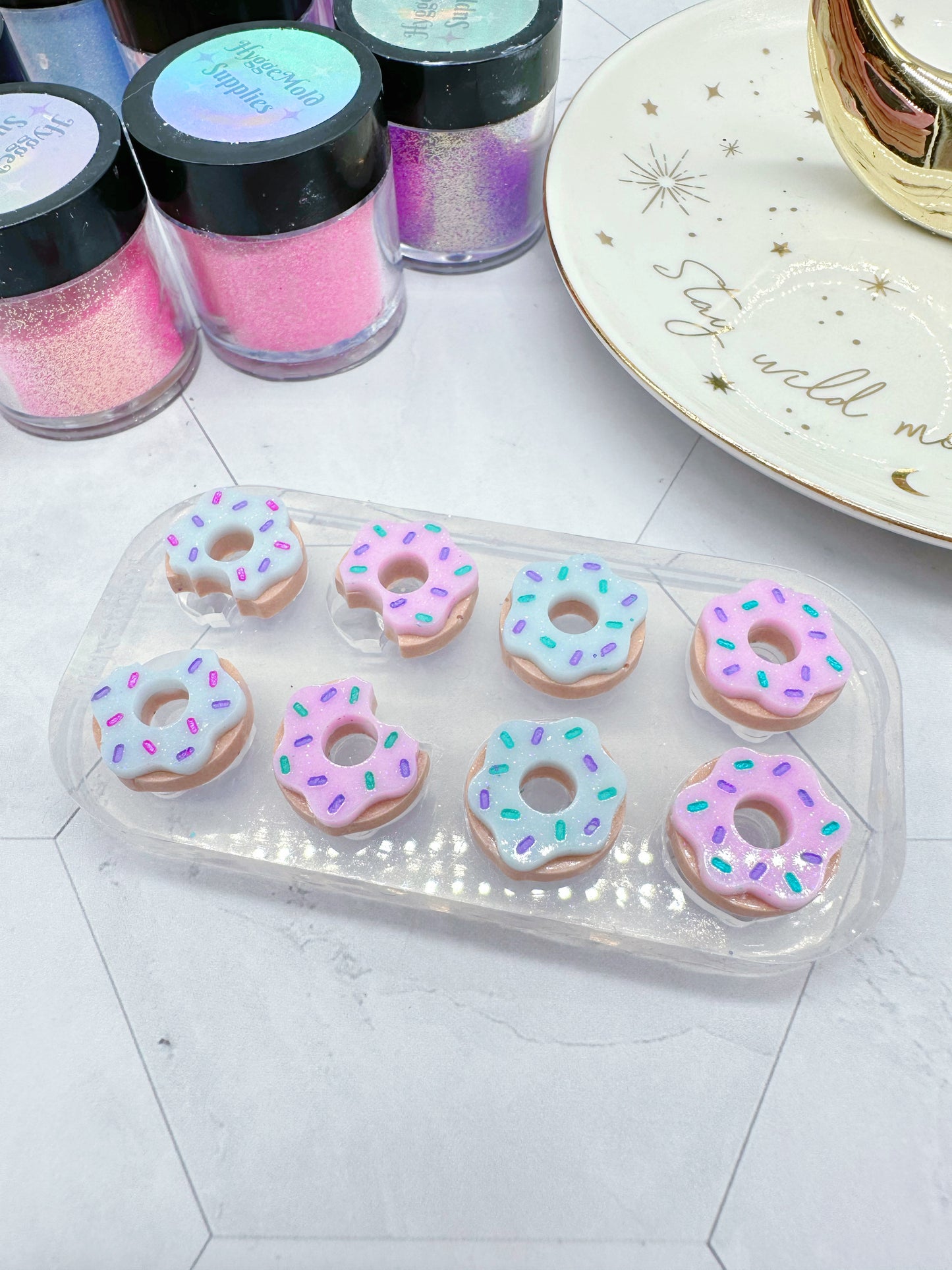 Mini Donut Stud Earring Mold for resin jewellery Clear Silicone mold