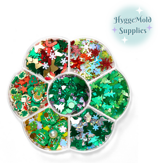 Christmas Tree Glitter Sequin & Clay Mix Box Set