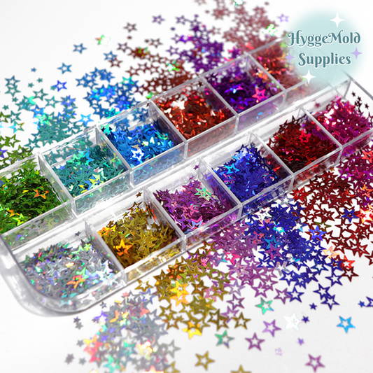 Holographic Star Glitter Sequin Set