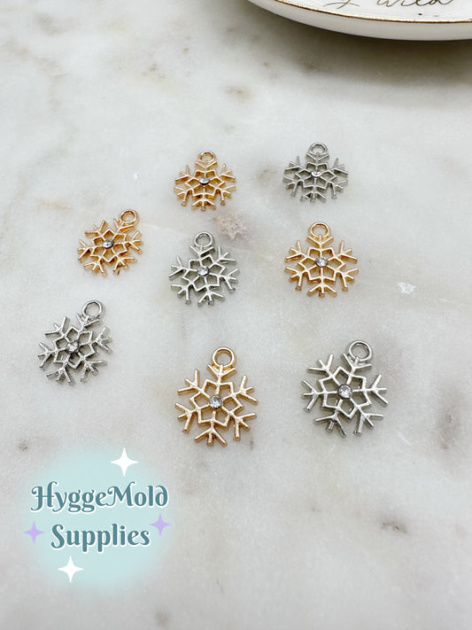 10 Pc Small Snowflake Charm