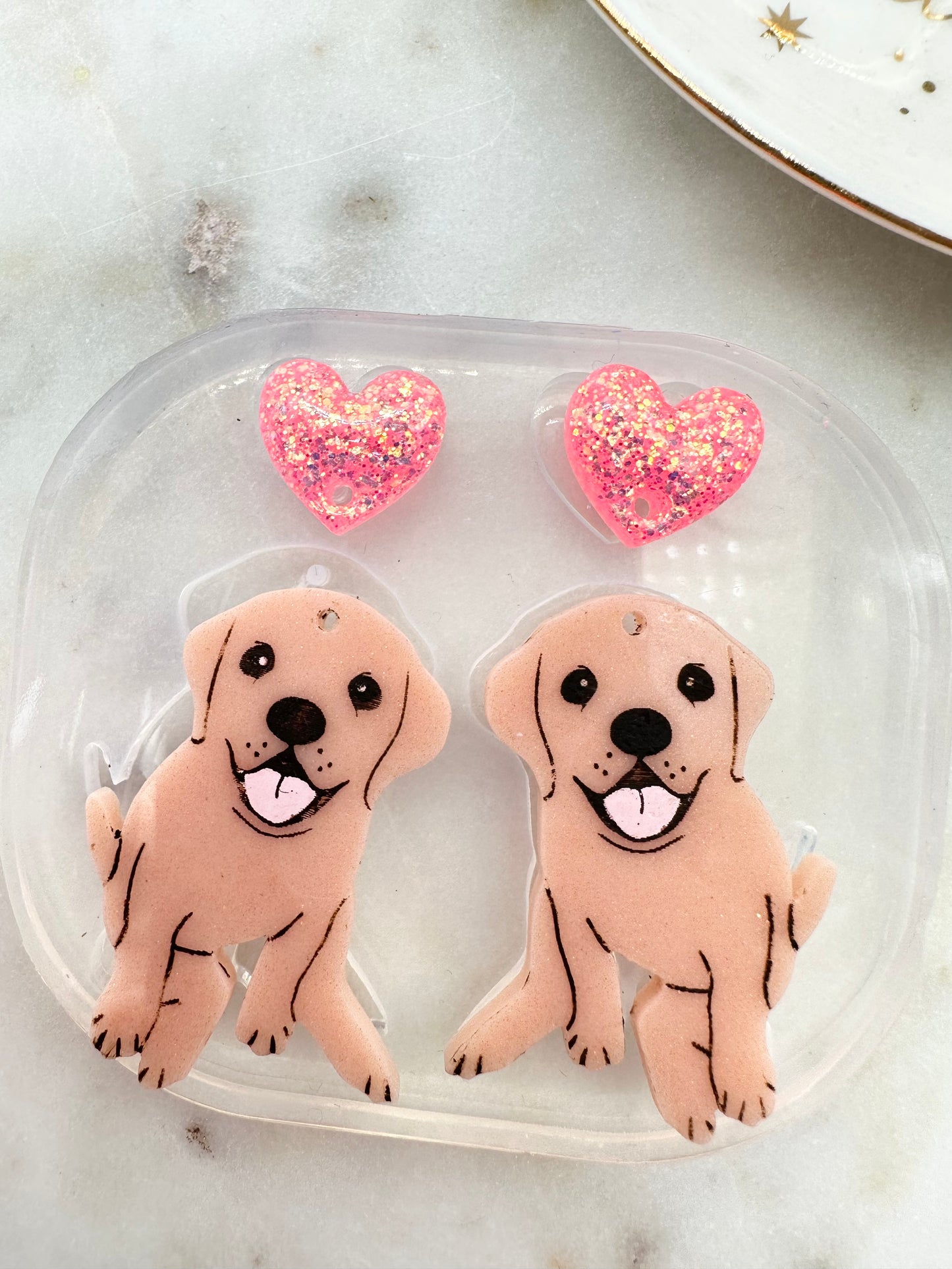 Labrador Puppy Dangle Earring Keychain Mold