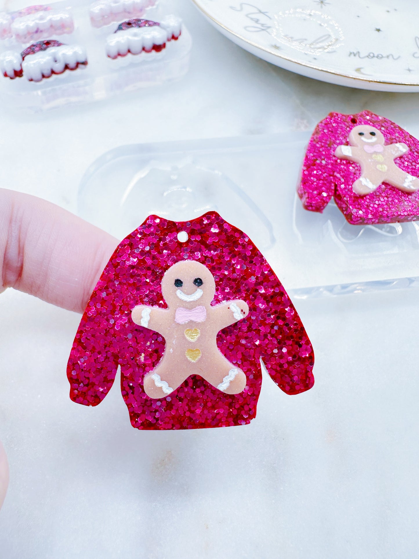 Christmas Gingerbread Ugly Sweater Dangle Earring Mold