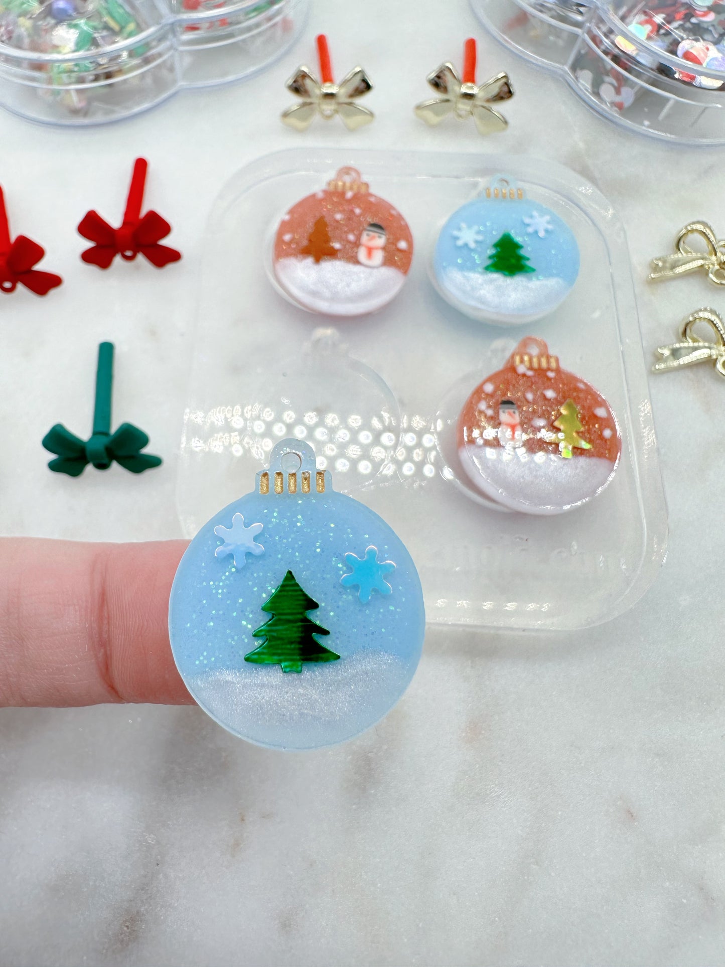 Small Christmas Bauble Dangle Earring Mold
