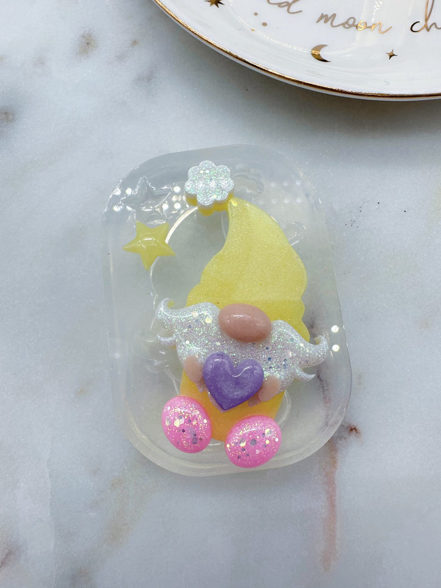 3D Christmas Little Gnome Brooch Mold with festival add-ons