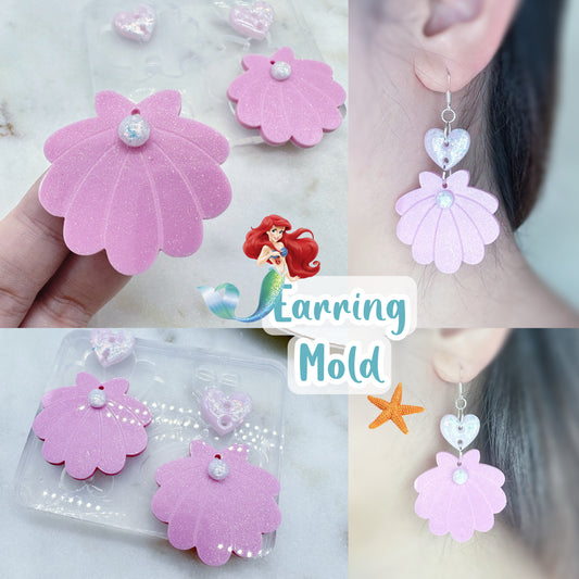 Barbie-inspired Shell N Pearl Dangle Earring Mold