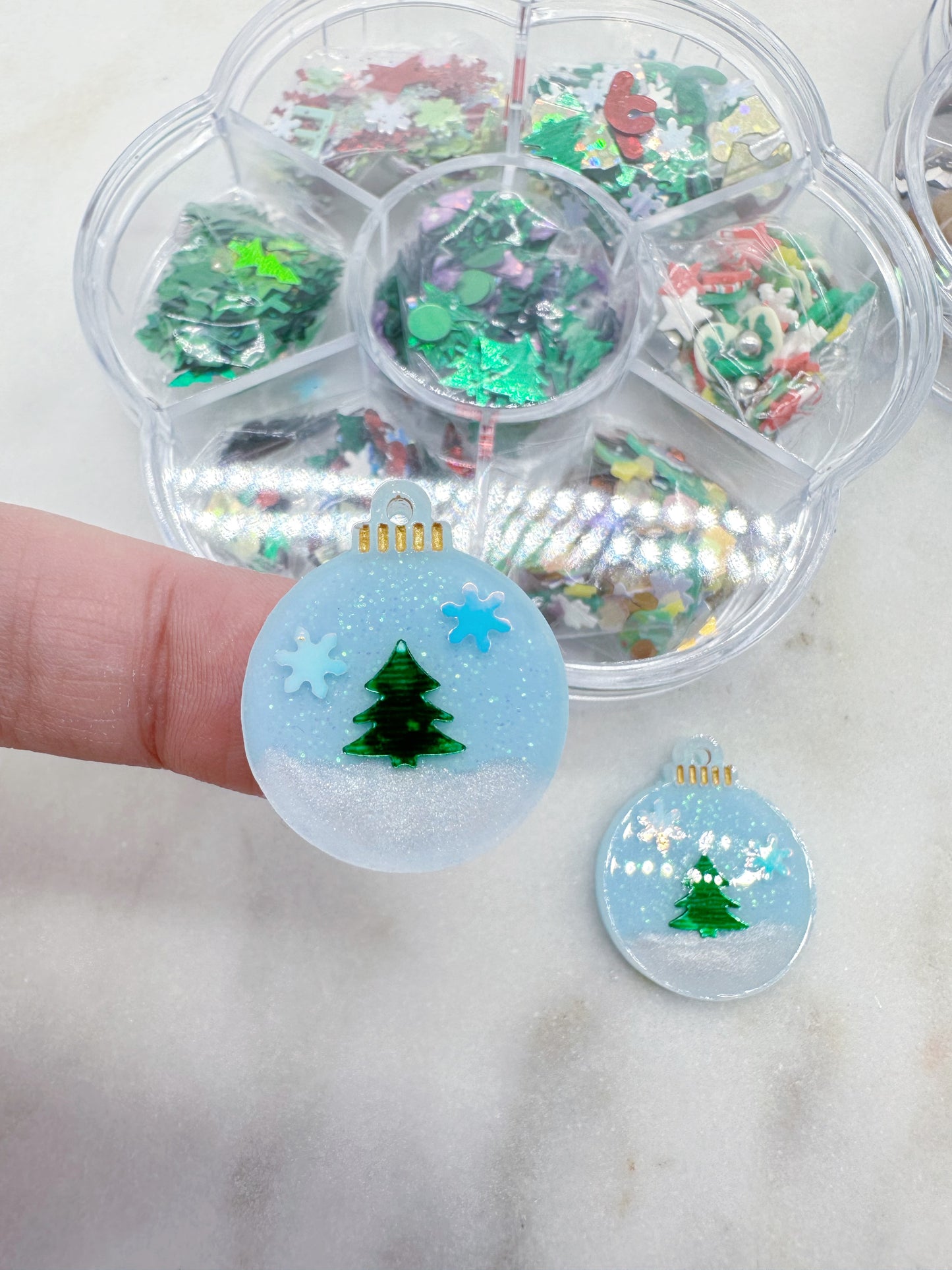 Small Christmas Bauble Dangle Earring Mold