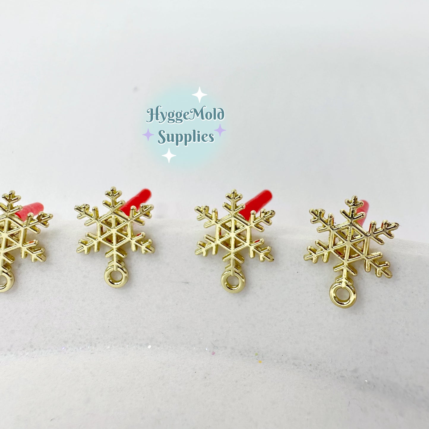 8 Pcs Gold/ Silver Snowflake Earring Posts