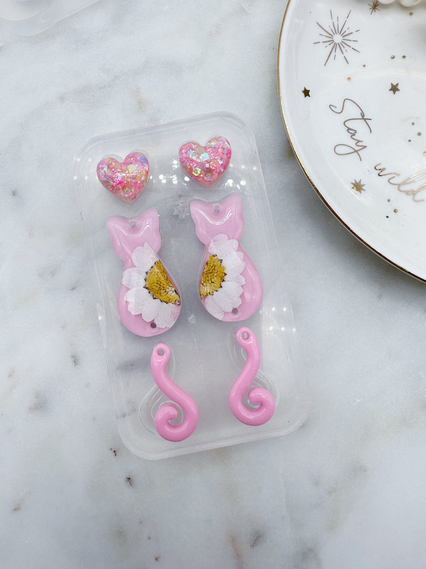 6cm Swinging Cat Tail Dangle Earring Mold