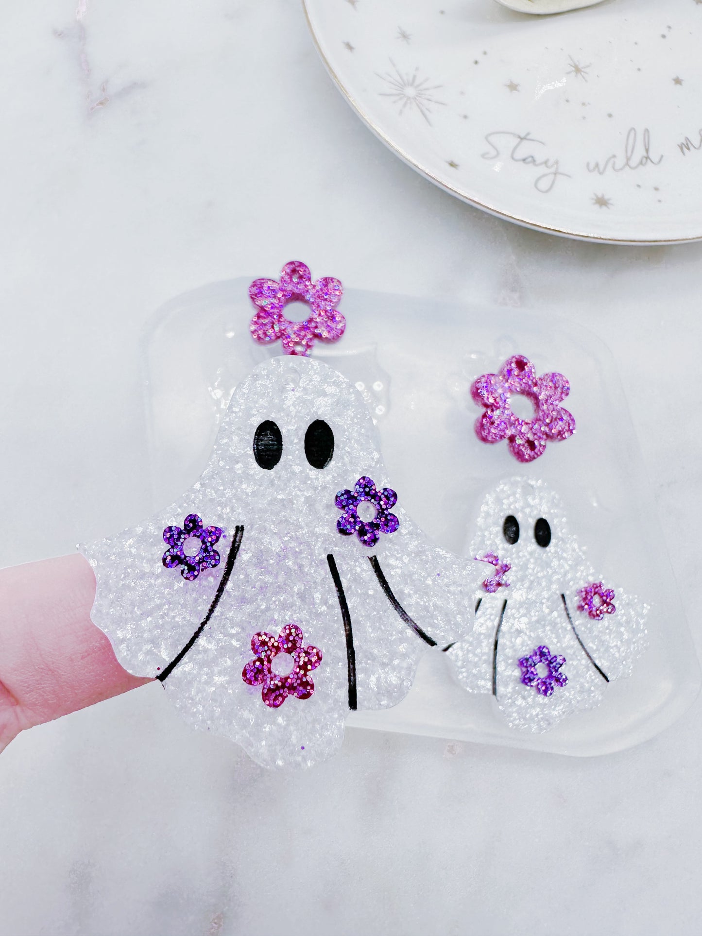 Floral Ghost Dangle Earring Mold