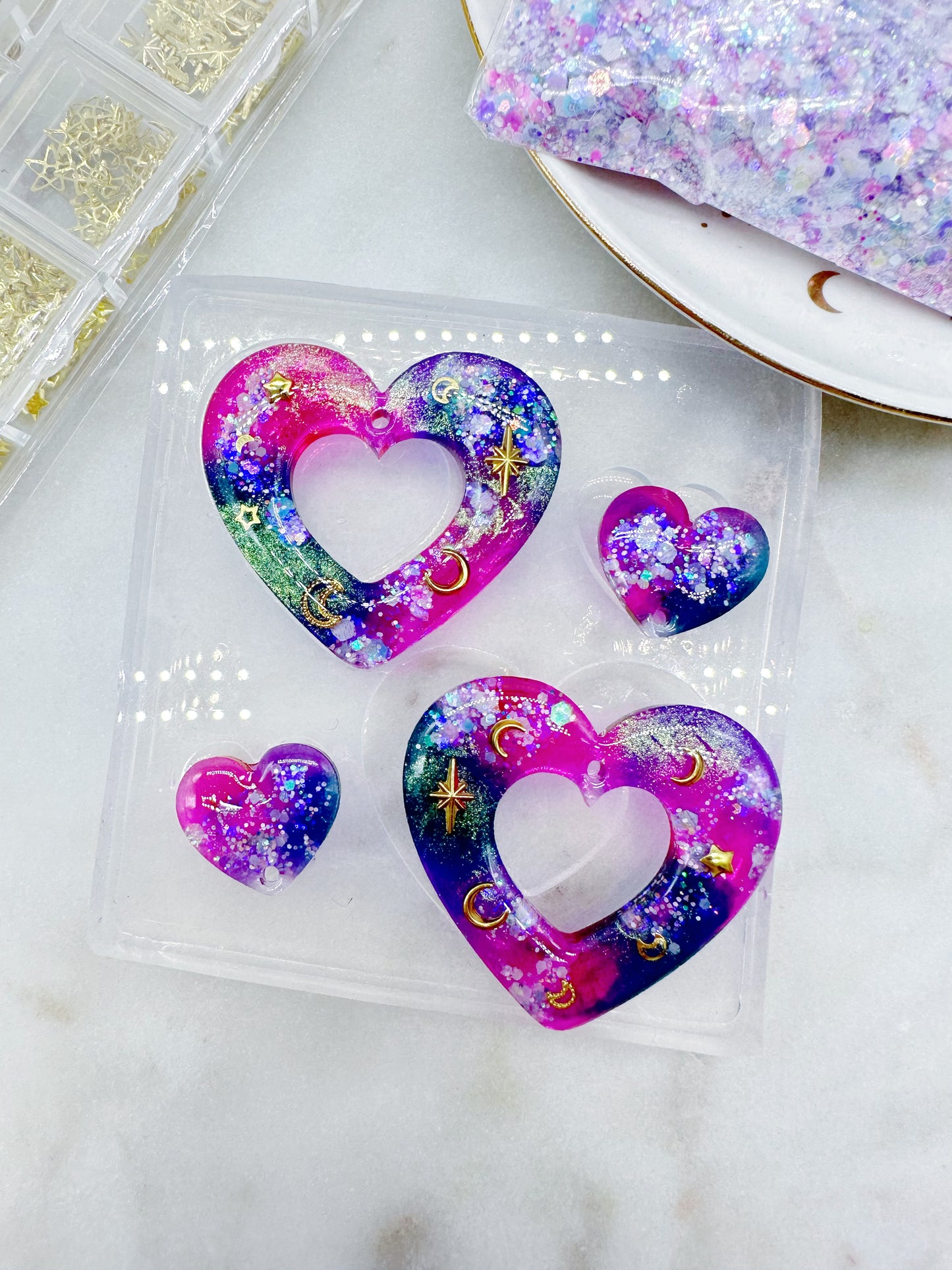 Large Predomed Heart Statement Earring Mold