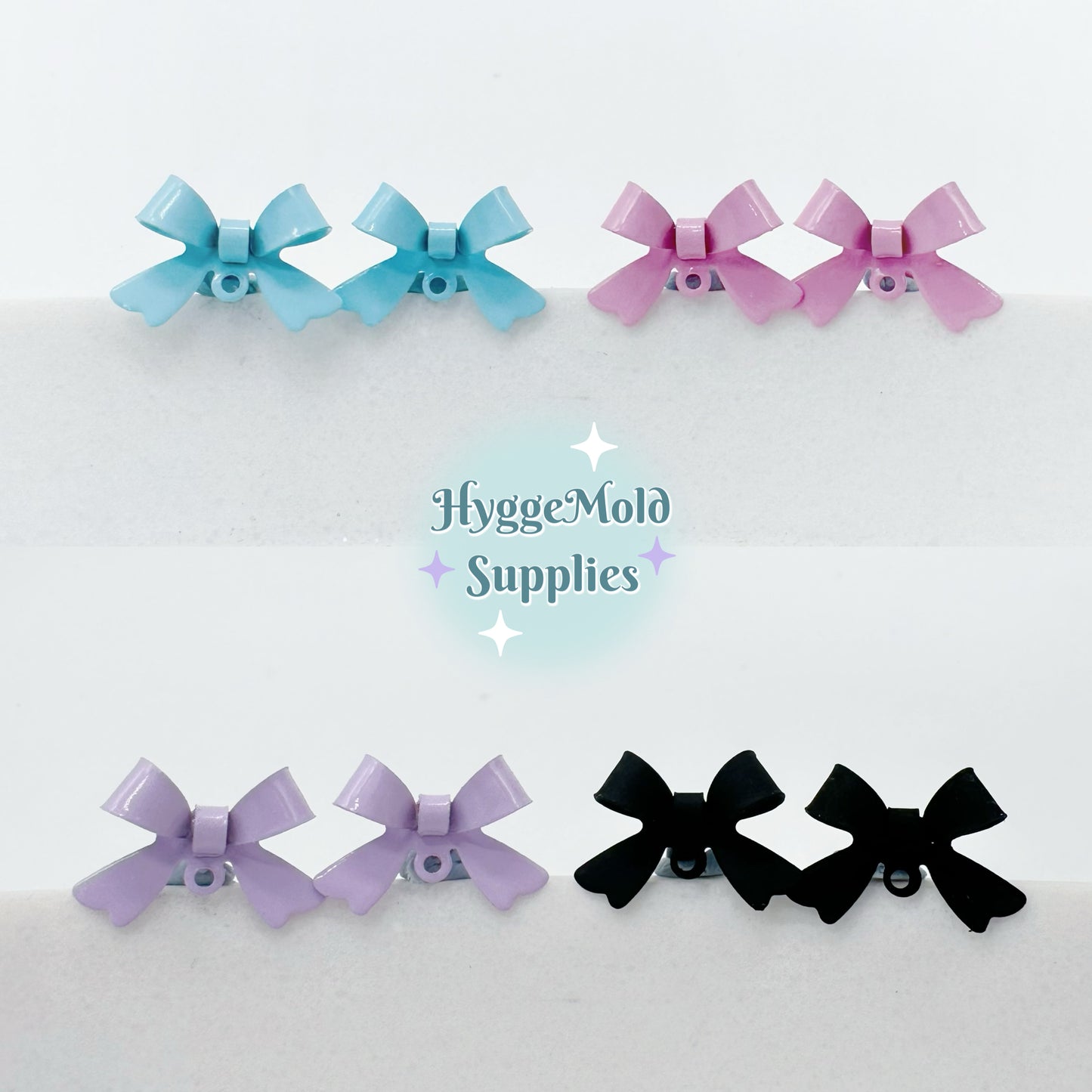 8Pcs Cute Ribbon Bow Earring Posts