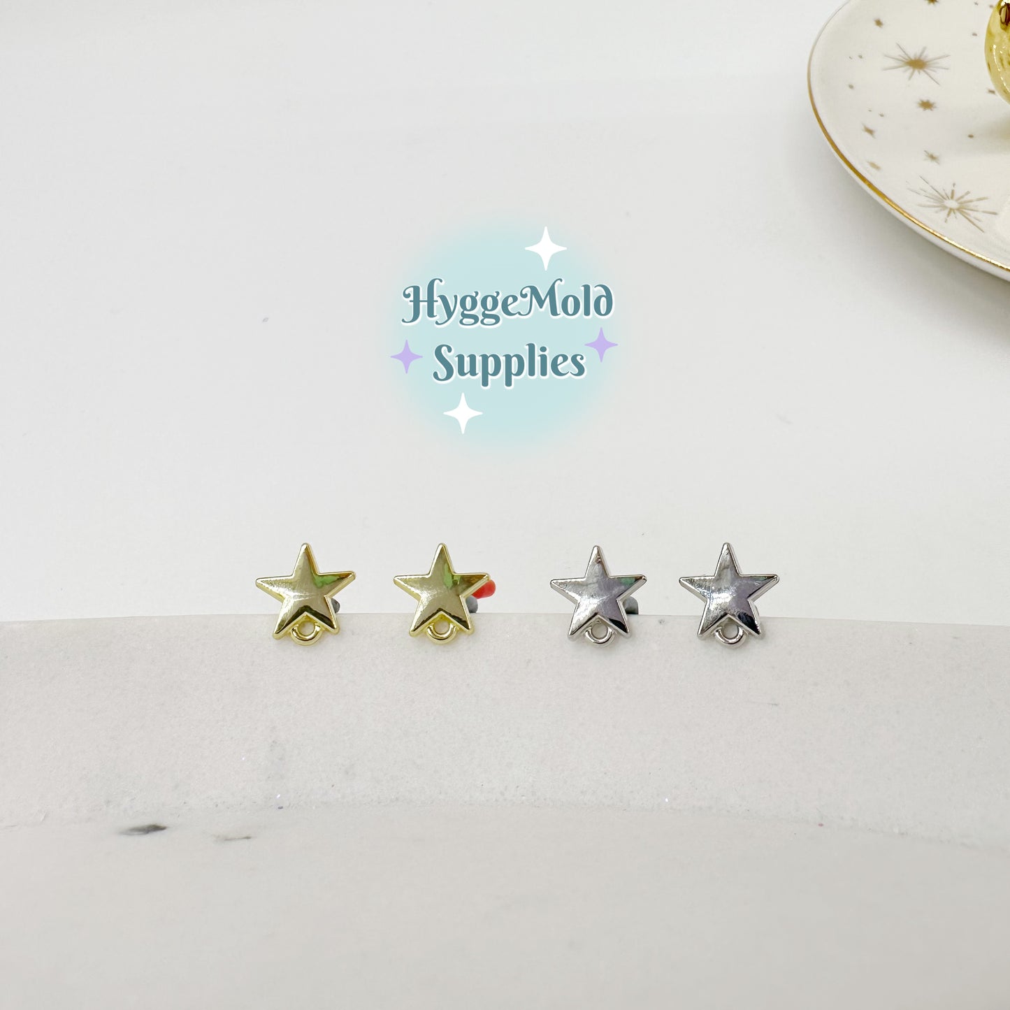 8 pcs Star Earring Posts