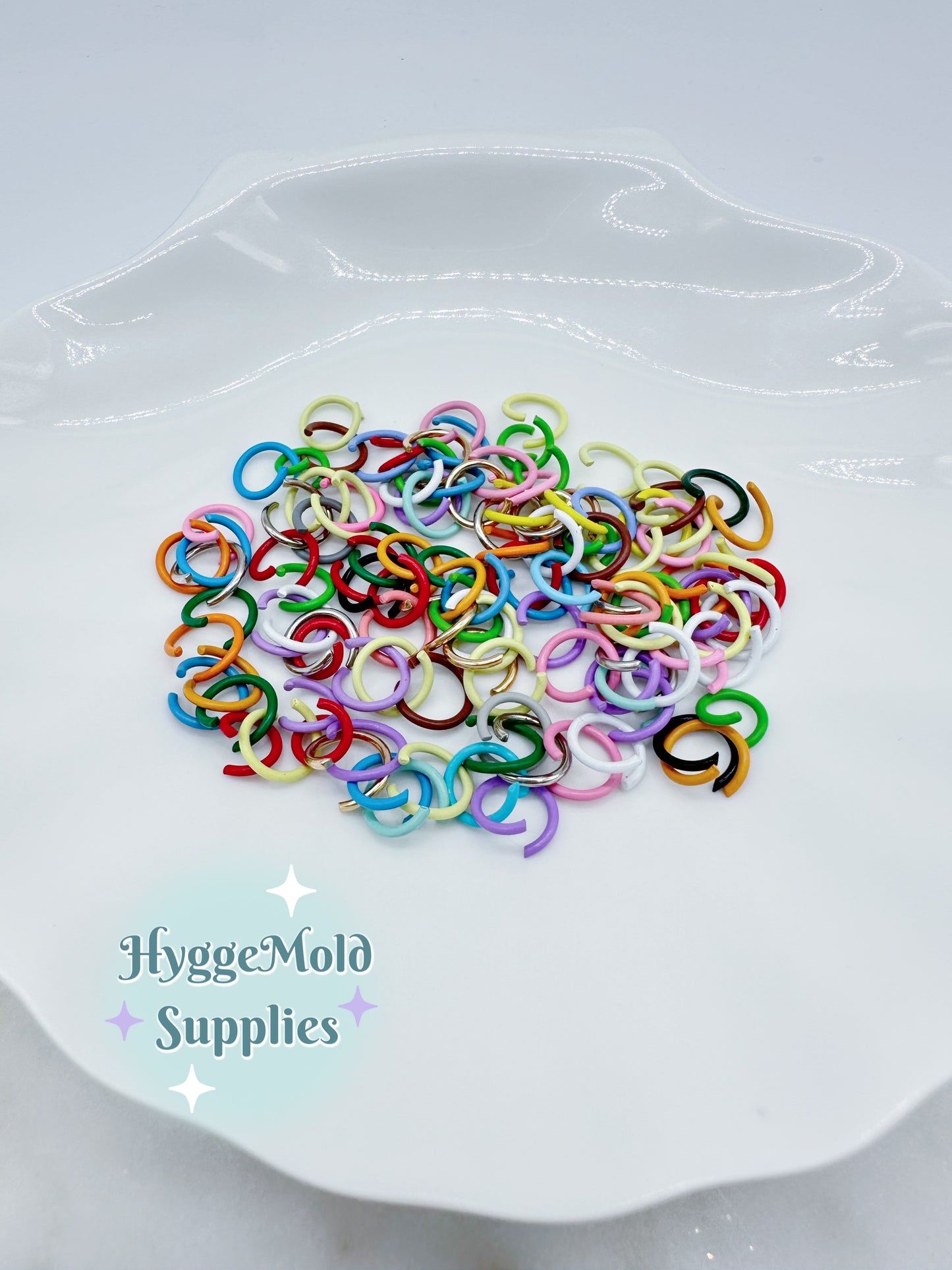 50 Pcs 10mm Coloured Open Jump Rings