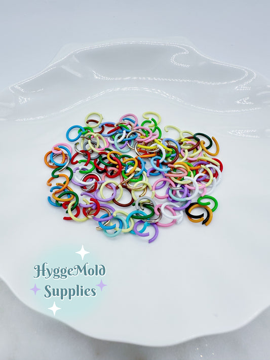 50 Pcs 10mm Coloured Open Jump Rings